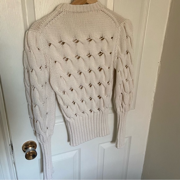 Zara Cable Knit Sweater with Balloon Sleeves - Picture 3 of 5